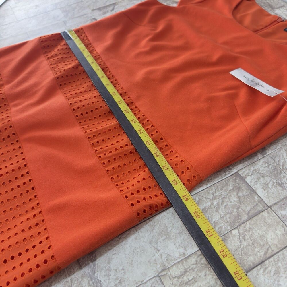 New Preston & York Sheath Women Dress Size 8 Stretch Orange Sleeveless - Picture 14 of 16